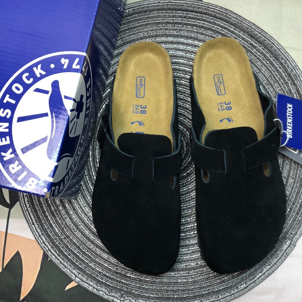 🎊FRESH🎊 NWT Women's Black Suede Birkenstock Boston Shoes - Narrow Fit